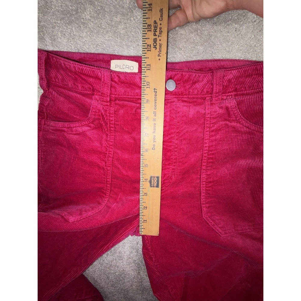 pilcro wide leg crop (29in Inseam) pink corduroy pants raw hem 27 - Picture 8 of 9